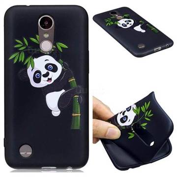 Bamboo Panda 3D Embossed Relief Black Soft Back Cover for LG K10 2017