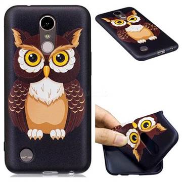 Big Owl 3D Embossed Relief Black Soft Back Cover for LG K10 2017