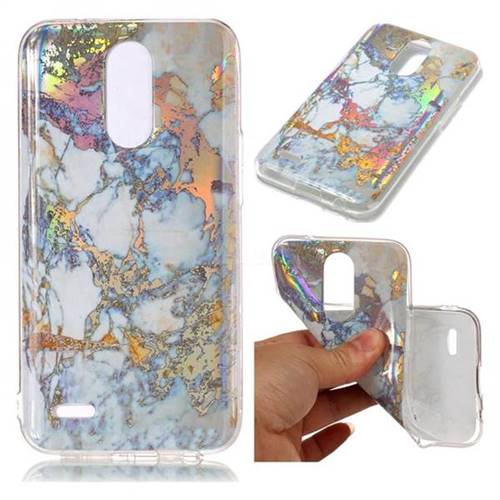 Color Plating Marble Pattern Soft TPU Case for LG K10 2017 - Gold