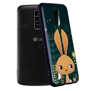 Cute Rabbit 3D Embossed Relief Black Soft Back Cover for LG K10 2017