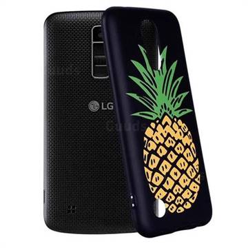 Big Pineapple 3D Embossed Relief Black Soft Back Cover for LG K10 2017