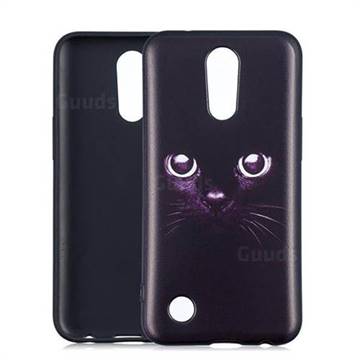 Black Cat Eyes 3D Embossed Relief Black Soft Phone Back Cover for LG K10 2017