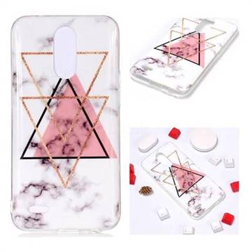 Inverted Triangle Powder Soft TPU Marble Pattern Phone Case for LG K10 2017