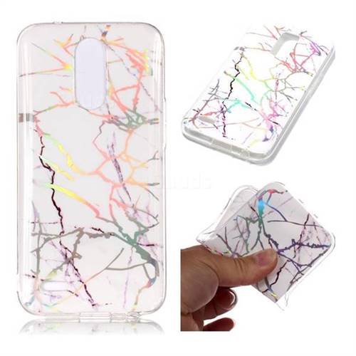 Color White Marble Pattern Bright Color Laser Soft TPU Case for LG K10 2017