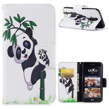 Bamboo Panda Leather Wallet Case for LG K10 2017