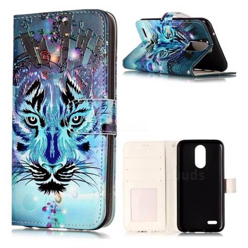 Ice Wolf 3D Relief Oil PU Leather Wallet Case for LG K10 2017