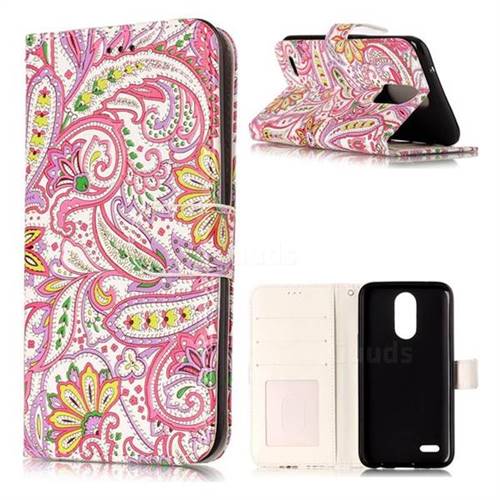 Pepper Flowers 3D Relief Oil PU Leather Wallet Case for LG K10 2017