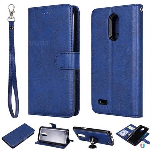 Retro Greek Detachable Magnetic PU Leather Wallet Phone Case for LG K10 2017 - Blue