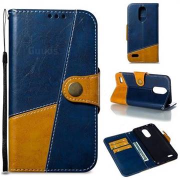 Retro Magnetic Stitching Wallet Flip Cover for LG K10 2017 - Blue