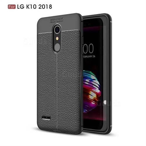 Luxury Auto Focus Litchi Texture Silicone TPU Back Cover for LG K10 (2018) - Black