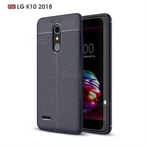 Luxury Auto Focus Litchi Texture Silicone TPU Back Cover for LG K10 (2018) - Dark Blue