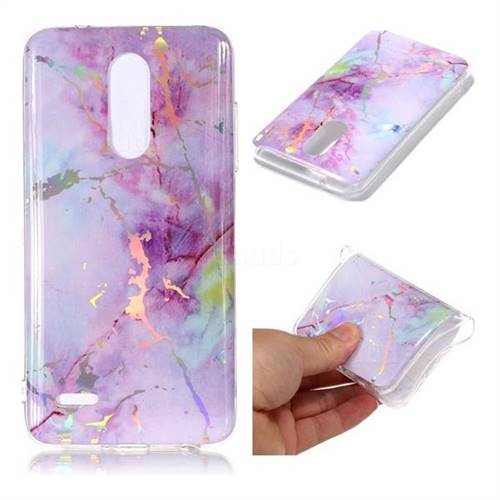 Pink Purple Marble Pattern Bright Color Laser Soft TPU Case for LG K10 (2018)