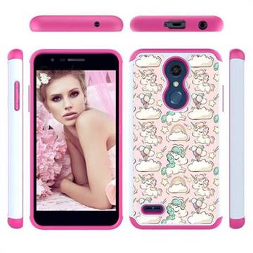 Pink Pony Shock Absorbing Hybrid Defender Rugged Phone Case Cover for LG K10 (2018)