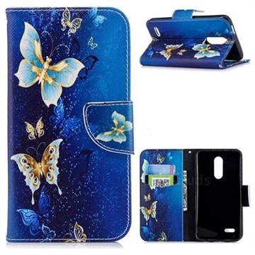 Golden Butterflies Leather Wallet Case for LG K10 (2018)