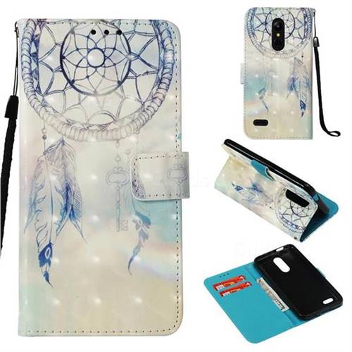 Fantasy Campanula 3D Painted Leather Wallet Case for LG K10 (2018)