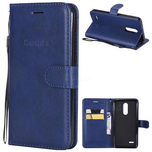 Retro Greek Classic Smooth PU Leather Wallet Phone Case for LG K10 (2018) - Blue