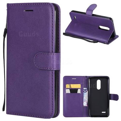 Retro Greek Classic Smooth PU Leather Wallet Phone Case for LG K10 (2018) - Purple