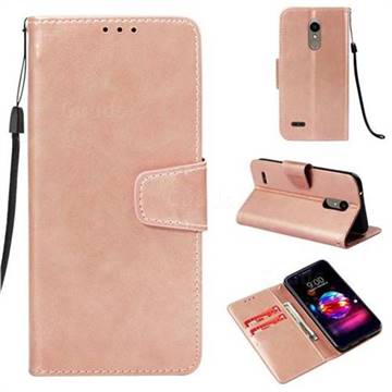 Retro Phantom Smooth PU Leather Wallet Holster Case for LG K10 (2018) - Rose Gold