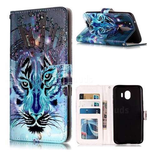Ice Wolf 3D Relief Oil PU Leather Wallet Case for LG K10 (2018)