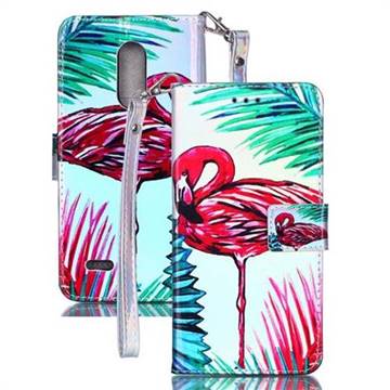Flamingo Blue Ray Light PU Leather Wallet Case for LG K10 (2018)