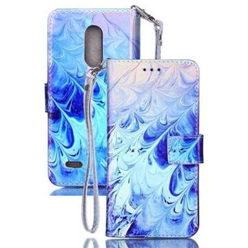 Blue Feather Blue Ray Light PU Leather Wallet Case for LG K10 (2018)