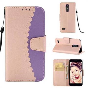 Lace Stitching Mobile Phone Case for LG K10 (2018) - Purple