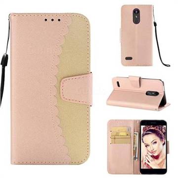 Lace Stitching Mobile Phone Case for LG K10 (2018) - Golden