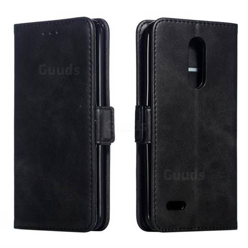 Retro Classic Calf Pattern Leather Wallet Phone Case for LG K10 (2018) - Black