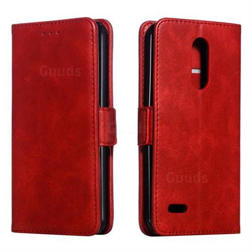 Retro Classic Calf Pattern Leather Wallet Phone Case for LG K10 (2018) - Red