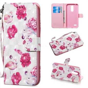 Flamingo 3D Painted Leather Wallet Phone Case for LG K10 (2018)