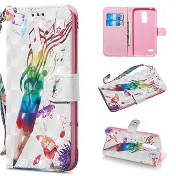 Music Pen 3D Painted Leather Wallet Phone Case for LG K10 (2018)
