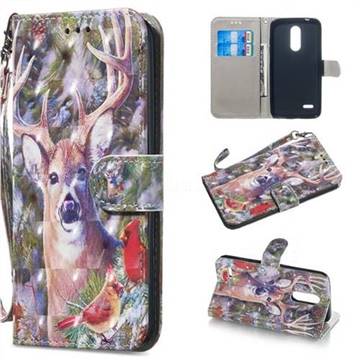 Elk Deer 3D Painted Leather Wallet Phone Case for LG K10 (2018)