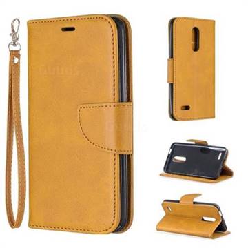 Classic Sheepskin PU Leather Phone Wallet Case for LG K10 (2018) - Yellow