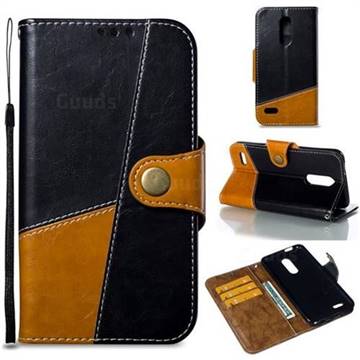 Retro Magnetic Stitching Wallet Flip Cover for LG K10 (2018) - Black