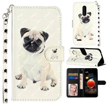 Pug Dog 3D Leather Phone Holster Wallet Case for LG K10 (2018)