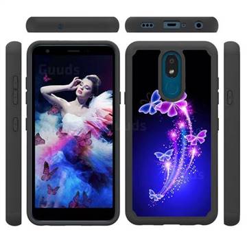 Dancing Butterflies Shock Absorbing Hybrid Defender Rugged Phone Case Cover for LG K30 (2019) 5.45 inch