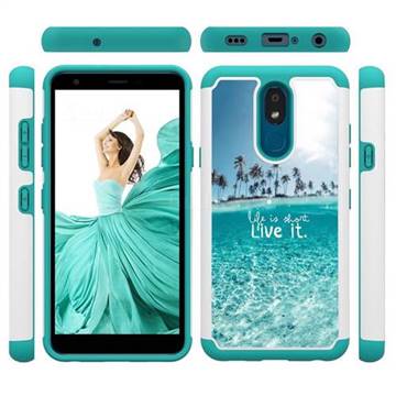 Sea and Tree Shock Absorbing Hybrid Defender Rugged Phone Case Cover for LG K30 (2019) 5.45 inch