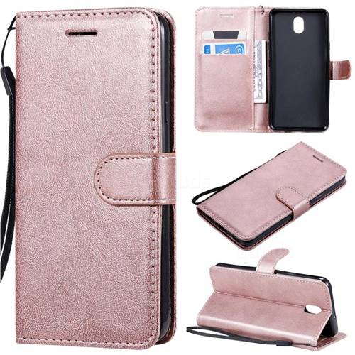 Retro Greek Classic Smooth PU Leather Wallet Phone Case for LG K30 (2019) 5.45 inch - Rose Gold