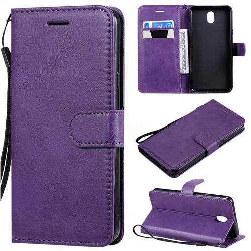 Retro Greek Classic Smooth PU Leather Wallet Phone Case for LG K30 (2019) 5.45 inch - Purple