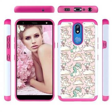 Pink Pony Shock Absorbing Hybrid Defender Rugged Phone Case Cover for LG K40 (LG K12+, LG K12 Plus)