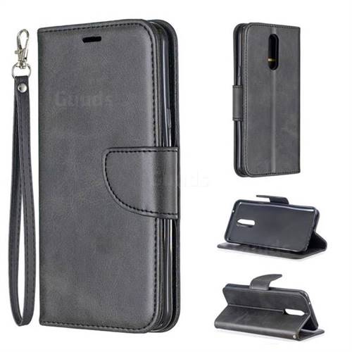 Classic Sheepskin PU Leather Phone Wallet Case for LG K40 (LG K12+, LG K12 Plus) - Black