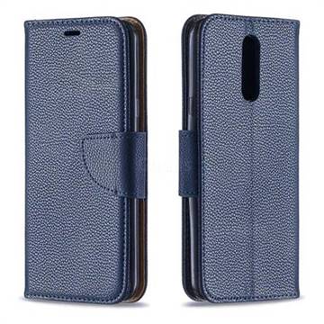 Classic Luxury Litchi Leather Phone Wallet Case for LG K40 (LG K12+, LG K12 Plus) - Blue
