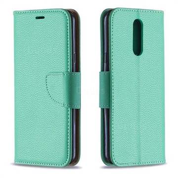 Classic Luxury Litchi Leather Phone Wallet Case for LG K40 (LG K12+, LG K12 Plus) - Green