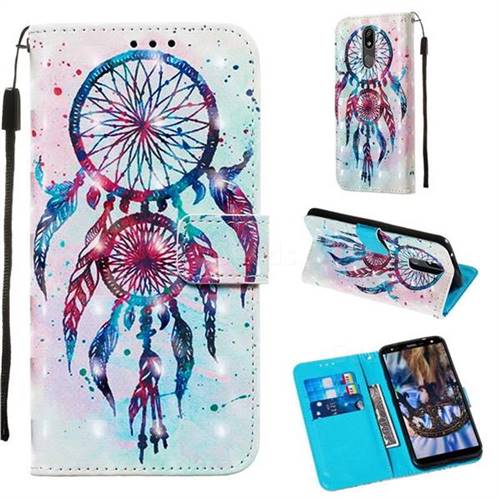 ColorDrops Wind Chimes 3D Painted Leather Wallet Case for LG K40 (LG K12+, LG K12 Plus)