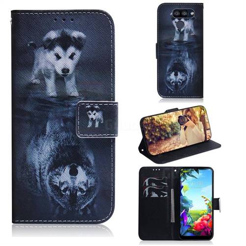 Wolf and Dog PU Leather Wallet Case for LG K40S