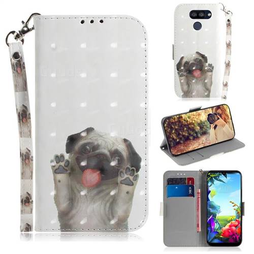 Pug Dog 3D Painted Leather Wallet Phone Case for LG K40S