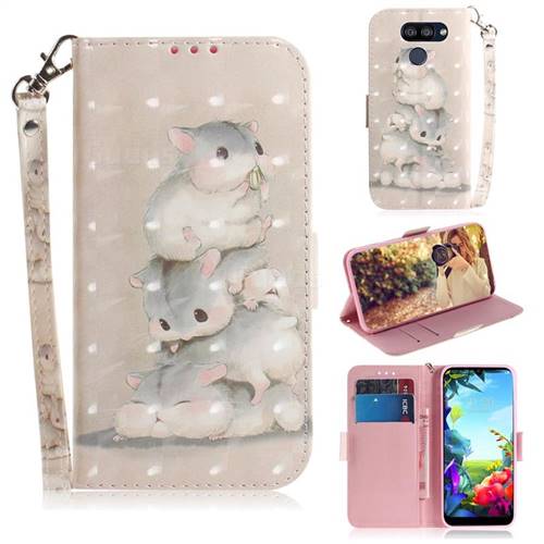 Three Squirrels 3D Painted Leather Wallet Phone Case for LG K40S