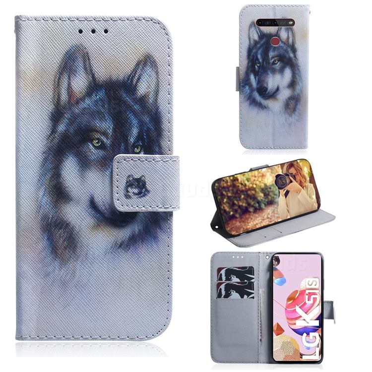 Snow Wolf PU Leather Wallet Case for LG K41S