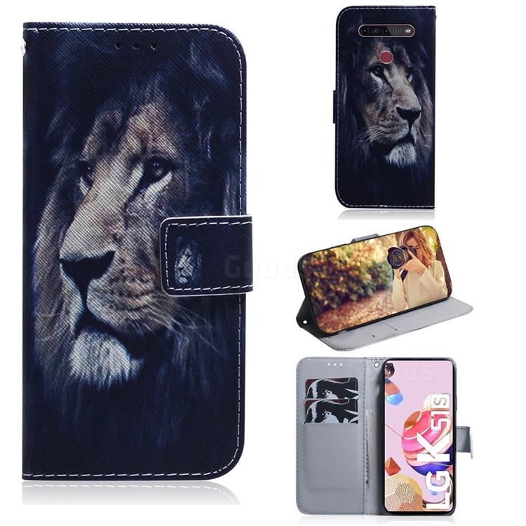 Lion Face PU Leather Wallet Case for LG K41S