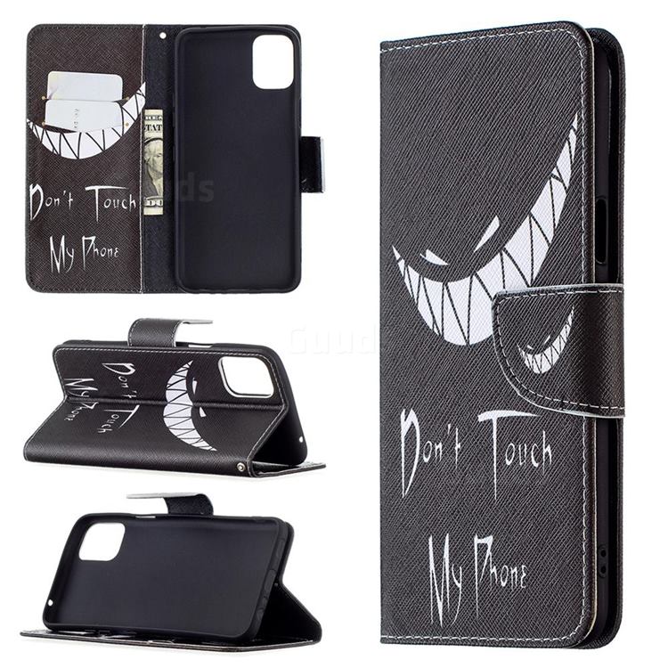 Crooked Grin Leather Wallet Case for LG K42